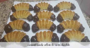 croissant brioche relleno de crema chocolate