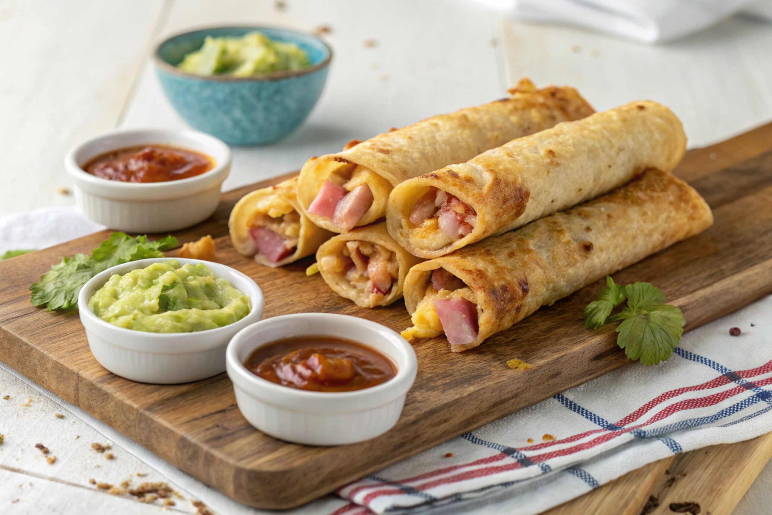 Flautas de lacón y queso en freidora de aire - airfryer