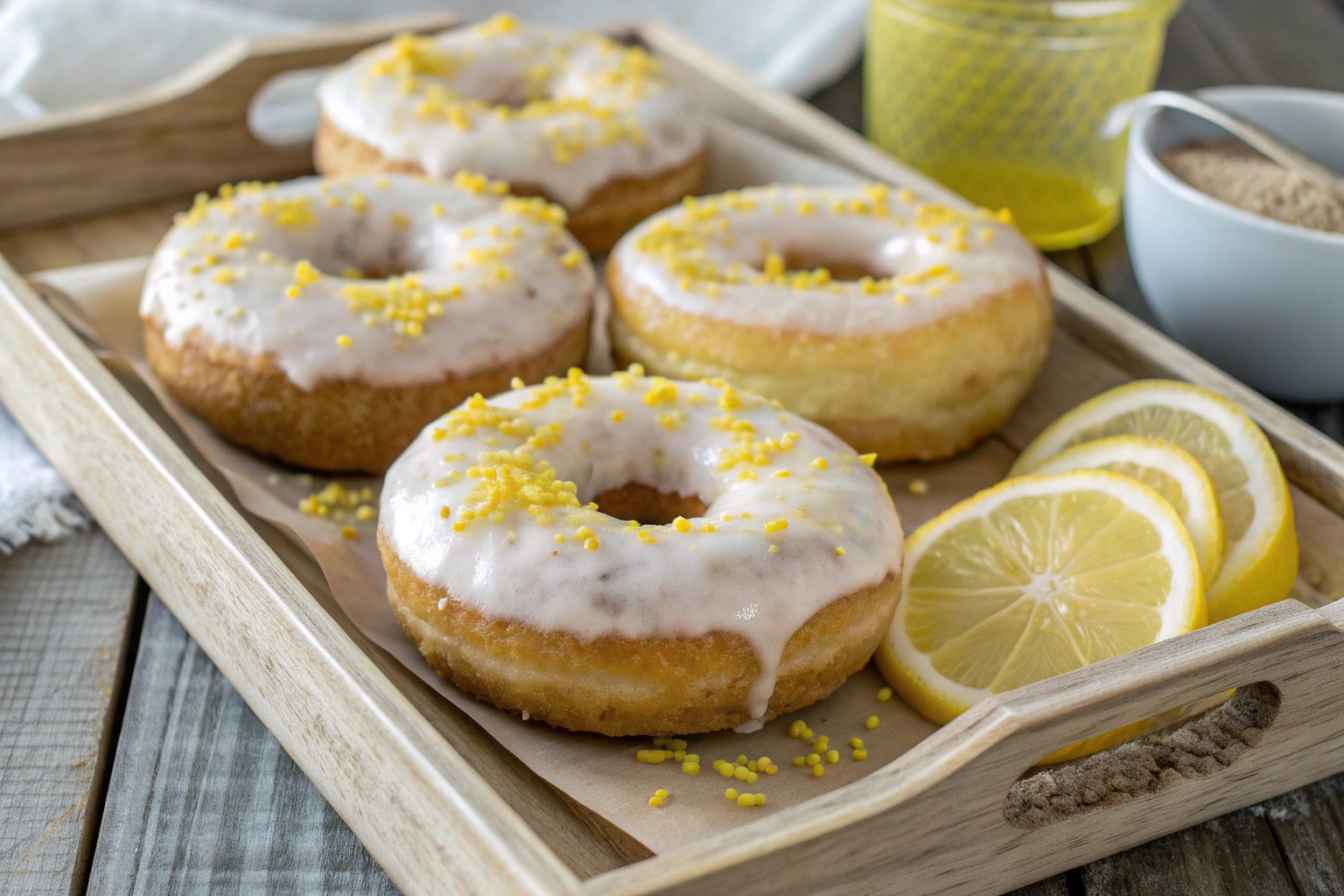 Donuts con aroma de limón en freidora de aire