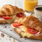 Croissant de pavo, tomate y tres quesos en freidora de aire