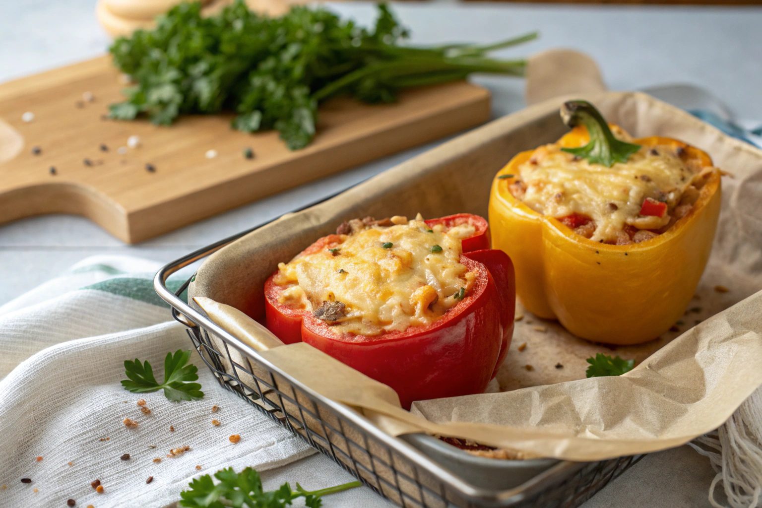 Pimientos rellenos en freidora de aire - airfryer