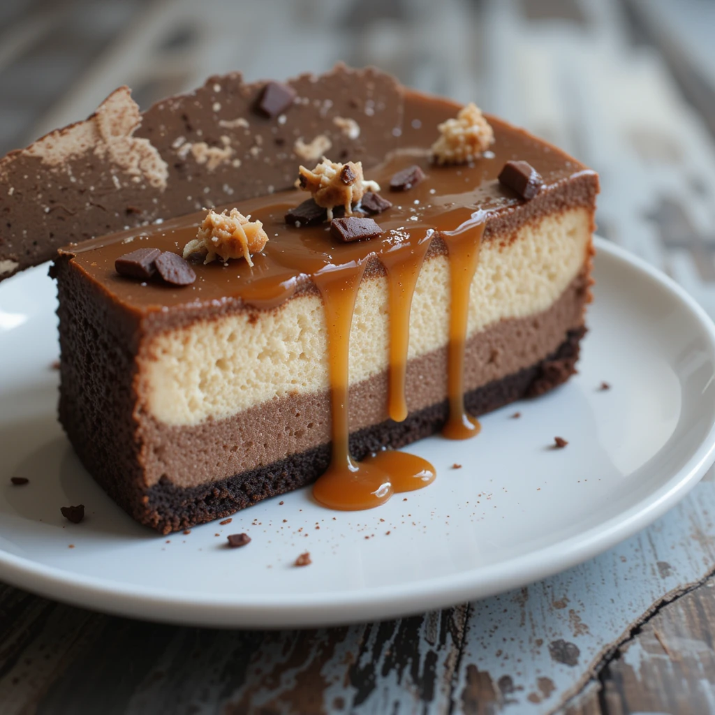 Cheesecake de chocolate y caramelo