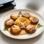 Filetes rusos de berenjena, calabacín y queso en salsa con Thermomix