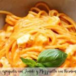espaguetis con Tomate y Mozzarella con thermomix