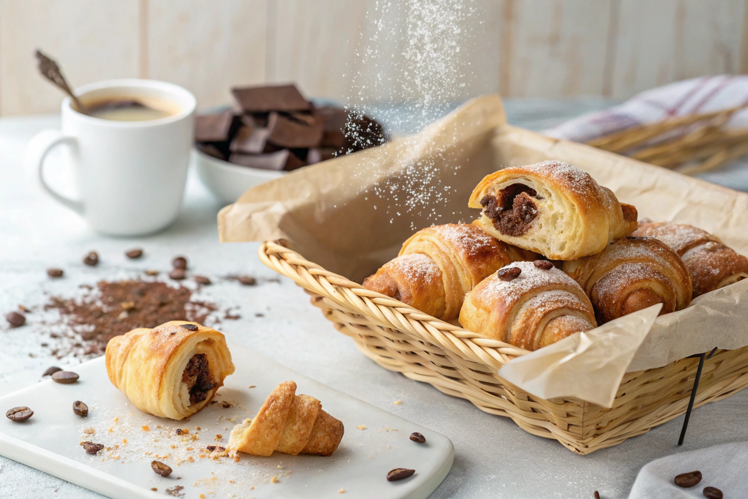 Mini croissants de chocolate en freidora de aire - air fryer