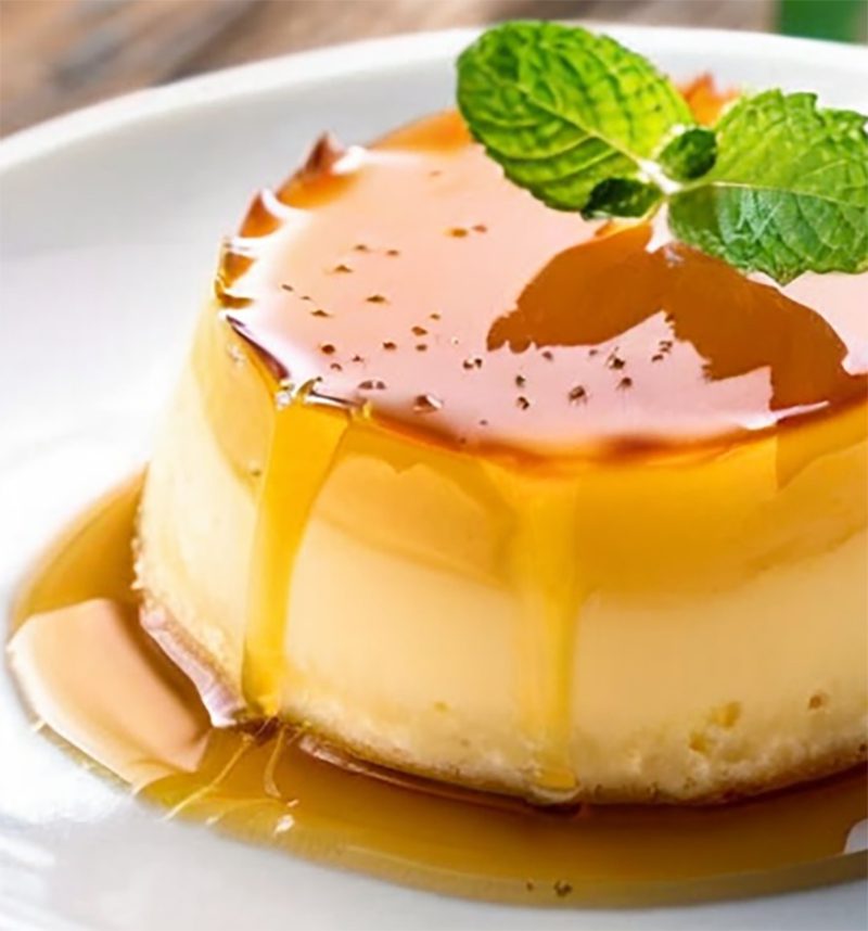 Flan de manzana al vapor con Thermomix