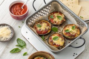 Mini Pizzas hechas de Berenjena en Freidora de Aire