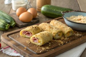 Rollitos de Calabacín con Jamón y Queso en Freidora de Aire