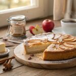 Tarta de manzana con crema de vainilla en freidora de aire