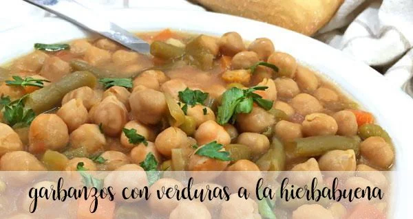 Garbanzos con verduras a la hierbabuena con Thermomix