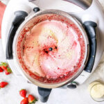 Helado Suave de Fresas y Chocolate Blanco con Thermomix