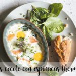 Huevos en cocote con espinacas con Thermomix