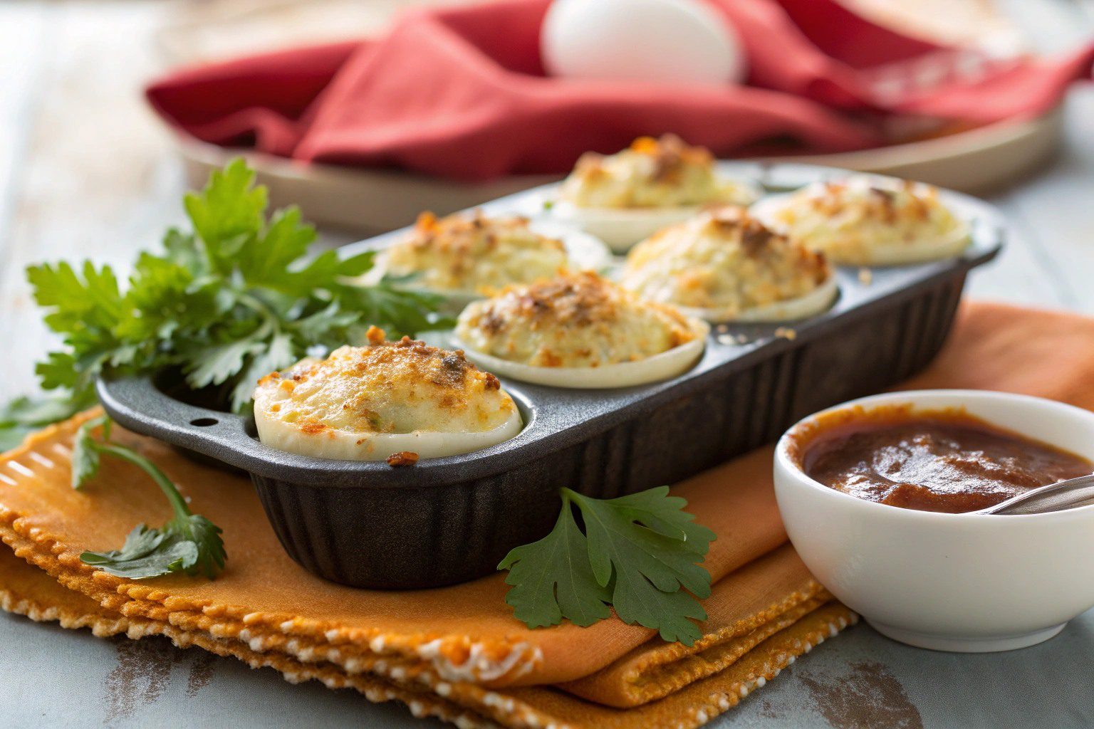 Huevos Rellenos Gratinados en Freidora de Aire