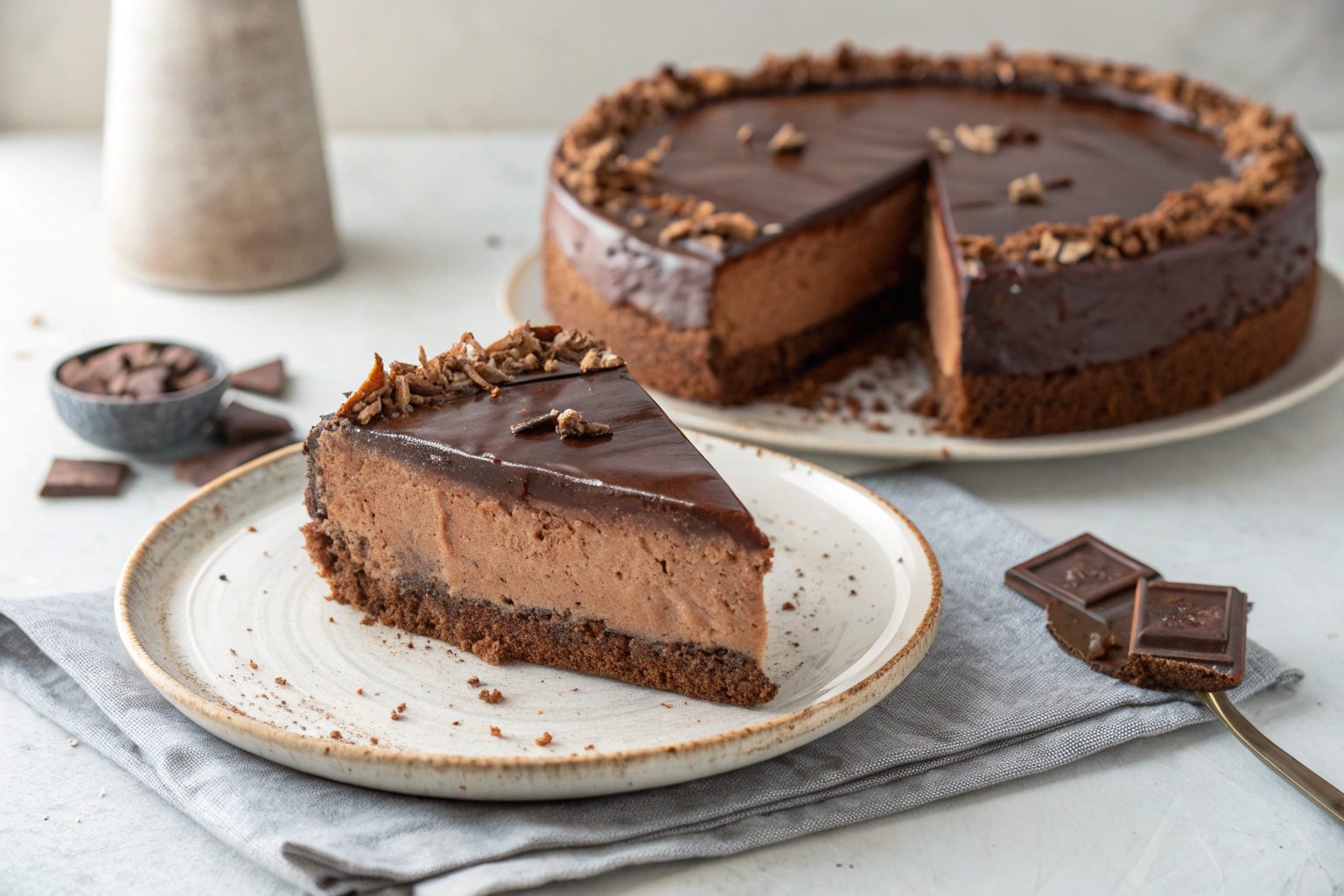 Cheesecake de chocolate y yogur en freidora de aire - air fryer