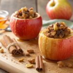 Manzanas asadas rellenas de galleta y canela con freidora de aire