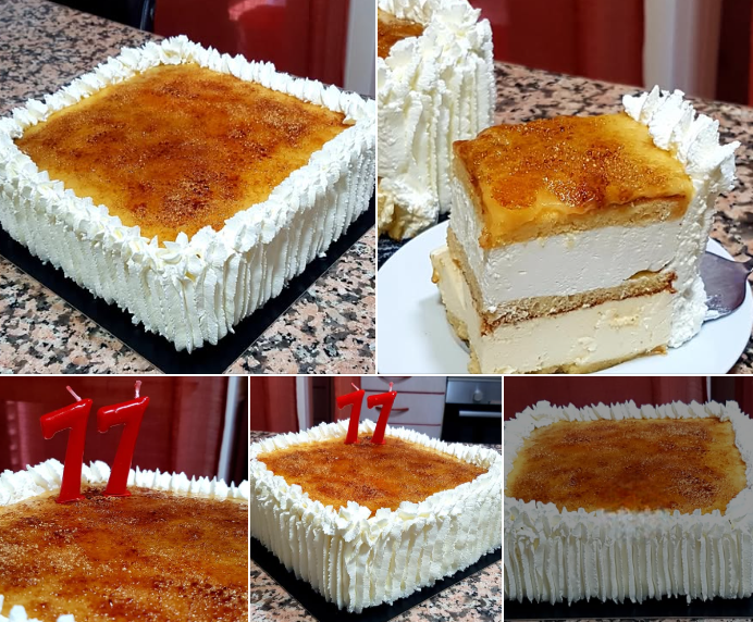 Tarta de Whisky, nata y yema con thermomix