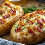 Patatas rellenas con tocino y queso con freidora de aire - air fryer