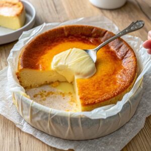 Tarta de queso crema y de oveja en freidora de aire