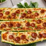 Mini Pizzas en Barco de Calabacín en Freidora de Aire
