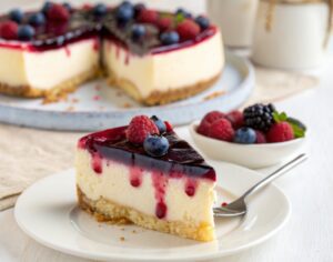 Tarta de queso con arándanos en freidora de aire – air fryer