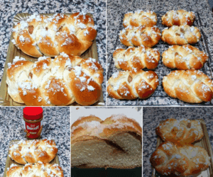 Trenzas rellenas de crema lotus con thermomix