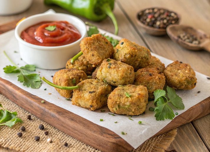 Nuggets de verduras crujientes en freidora de aire