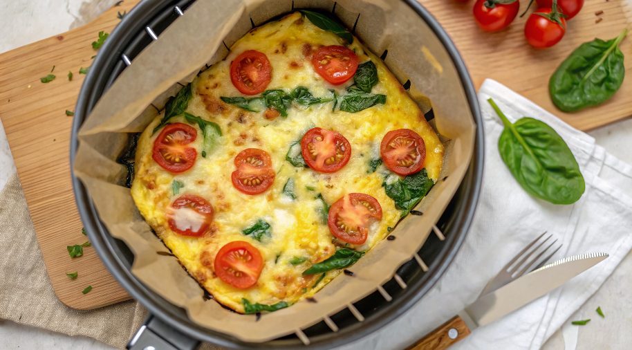 Revuelto viral de queso y espinacas en freidora de aire - airfryer
