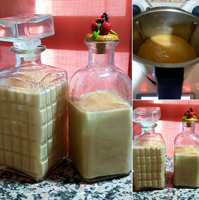 LICOR DE TURRÓN Y CACAHUETE EN THERMOMIX