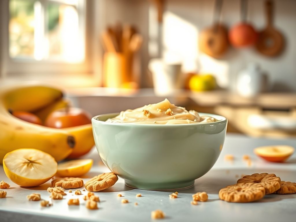 Papilla de Manzana, Plátano y Galleta para Bebés en Thermomix