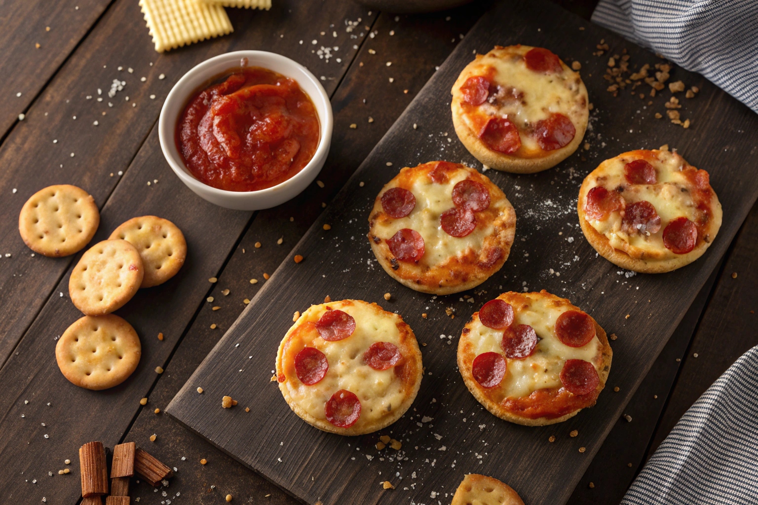 mini pizzas de galletitas saladas Ritz en la freidora de aire - airfryer
