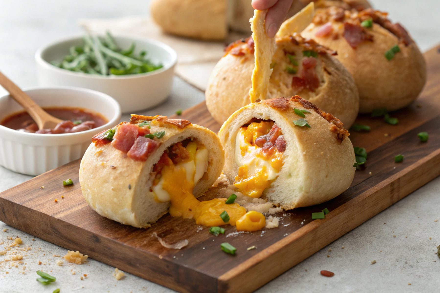 Bombas rellenas de desayuno en freidora de aire - air fryer