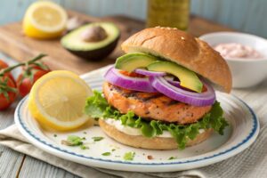 Hamburguesa saludable de Salmón en Freidora de Aire