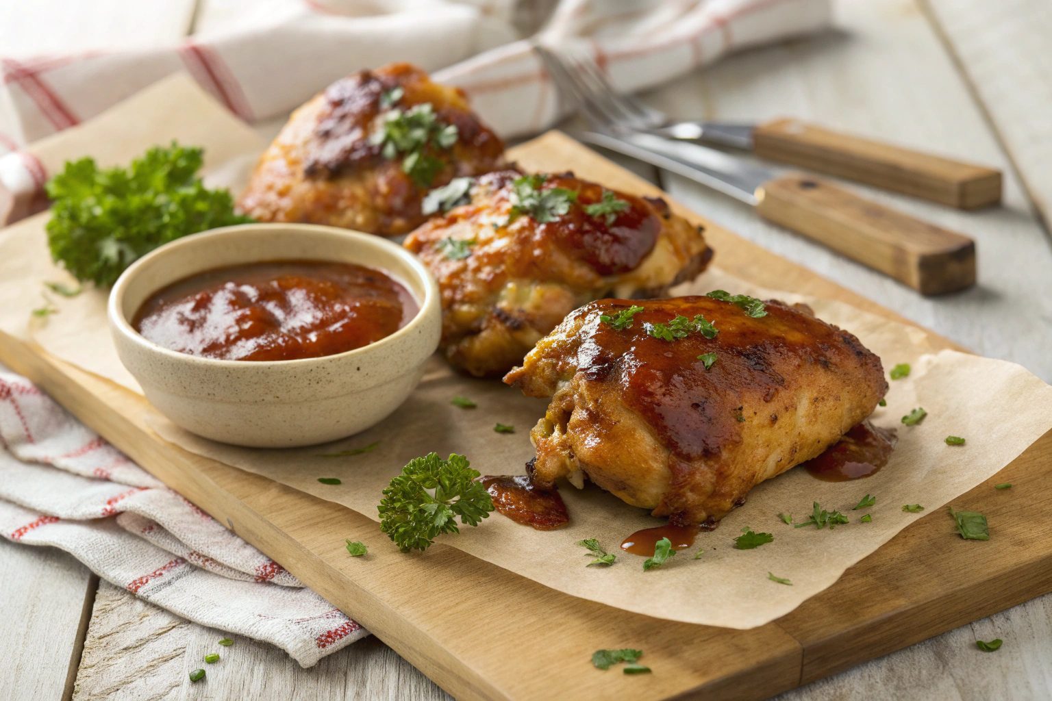 Muslos de Pollo Jugosos con Salsa Barbacoa Irresistible en Airfryer