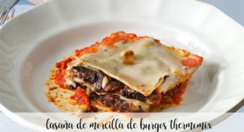 Lasaña de morcilla de burgos con thermomix