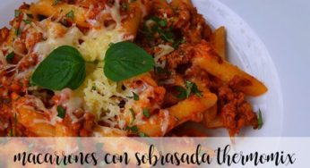 Macarrones con sobrasada con thermomix