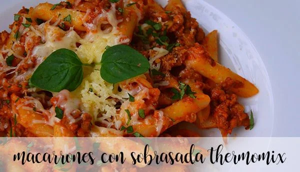 Macarrones con sobrasada con thermomix