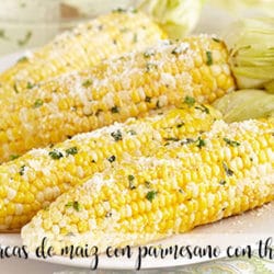 Mazorcas de maíz con parmesano con Thermomix - Recetas para Thermomix