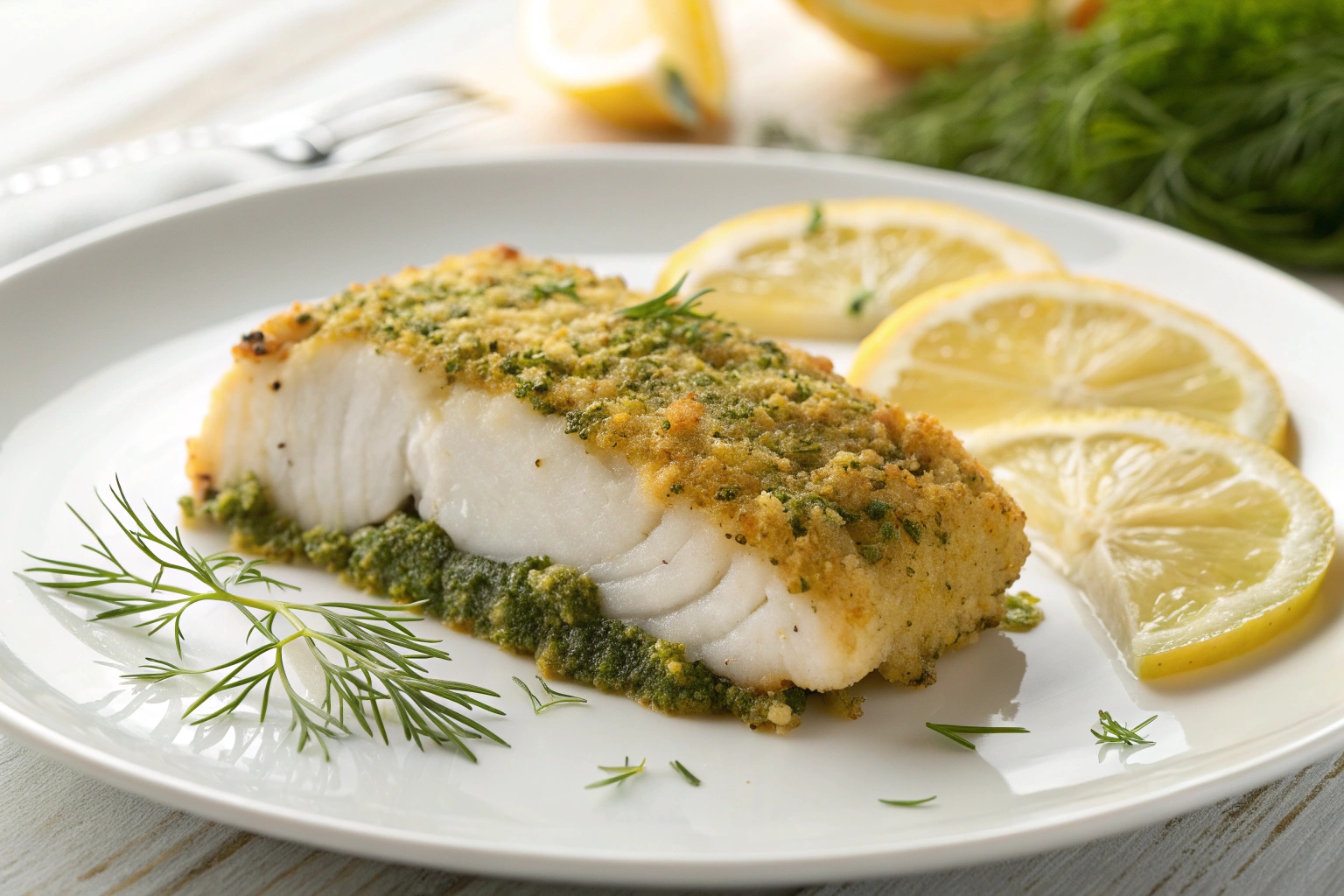 Bacalao crujiente con costra de brócoli con freidora de aire