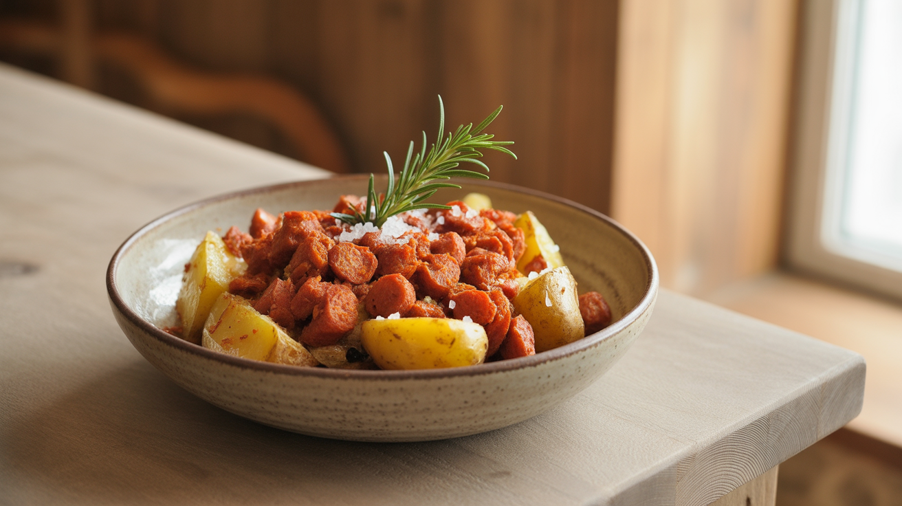 Patatas con chistorra con la freidora de aire - airfryer