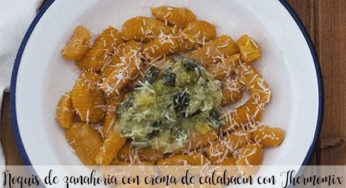 Ñoquis de zanahoria con crema de calabacín con Thermomix