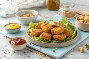 Nuggets de pollo y queso crema en freidora de aire