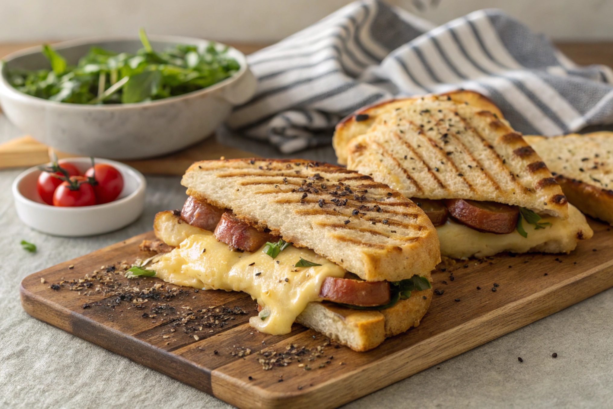 Paninis de salchicha y mozarella en freidora de aire - airfryer