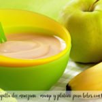 papilla de manzana , mango y platano para bebes con thermomix