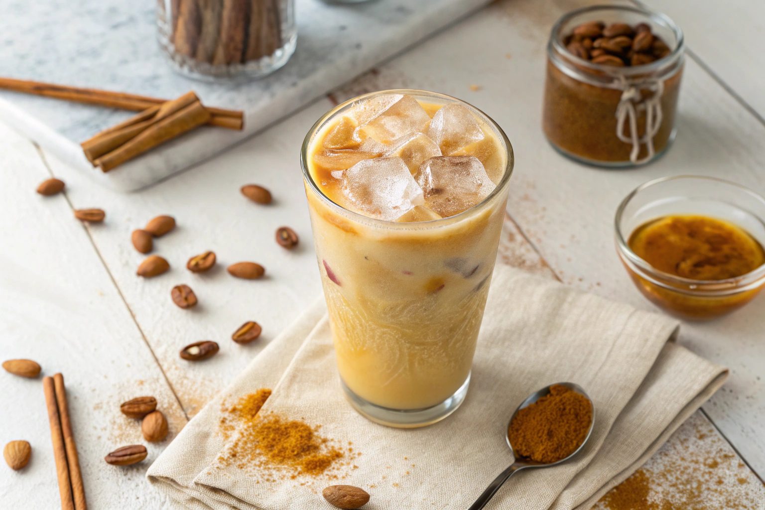 Latte helado de vainilla y cúrcuma con Thermomix