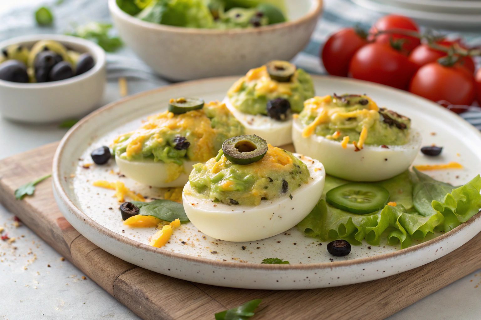 Huevos Rellenos con Aguacate y Mozzarella con freidora de aire - airfryer