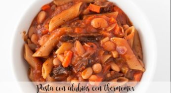 Pasta con alubias con thermomix