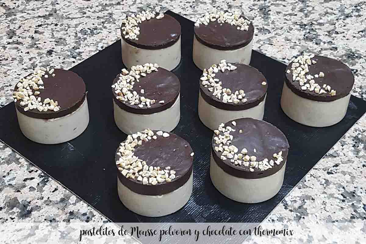 pastelitos de Mousse polvoron y chocolate con thermomix