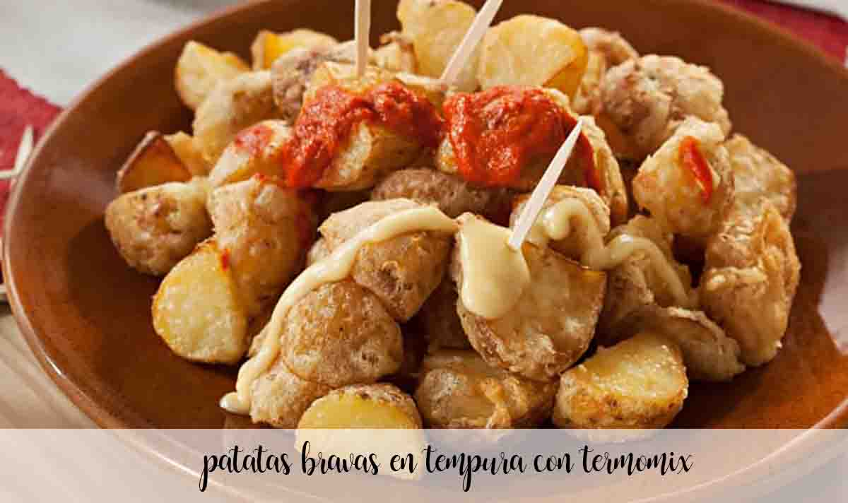 Patatas bravas en tempura con Thermomix