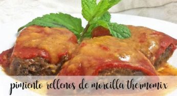 Pimientos de piquillo rellenos de morcilla con thermomix