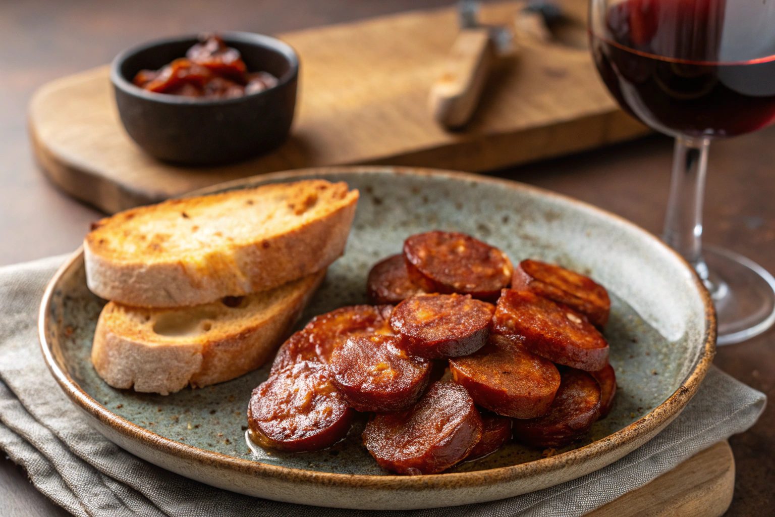 Chorizo frito en freidora de aire - airfryer